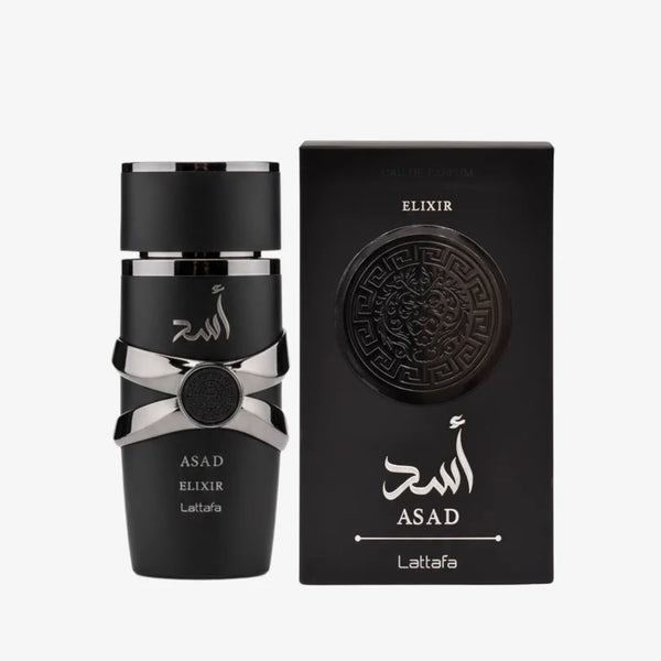 Asad Elixir by Lattafa – Long-Lasting Spicy Amber Fragrance for Men (100ml EDP)
