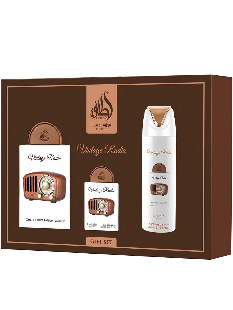 Vintage Radio Perfume Gift Set Lattafa