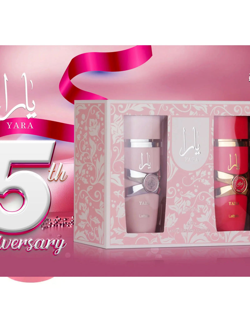 Yara 5th Anniversary Edition Gift Set Lattafa Yara and Yara Candy